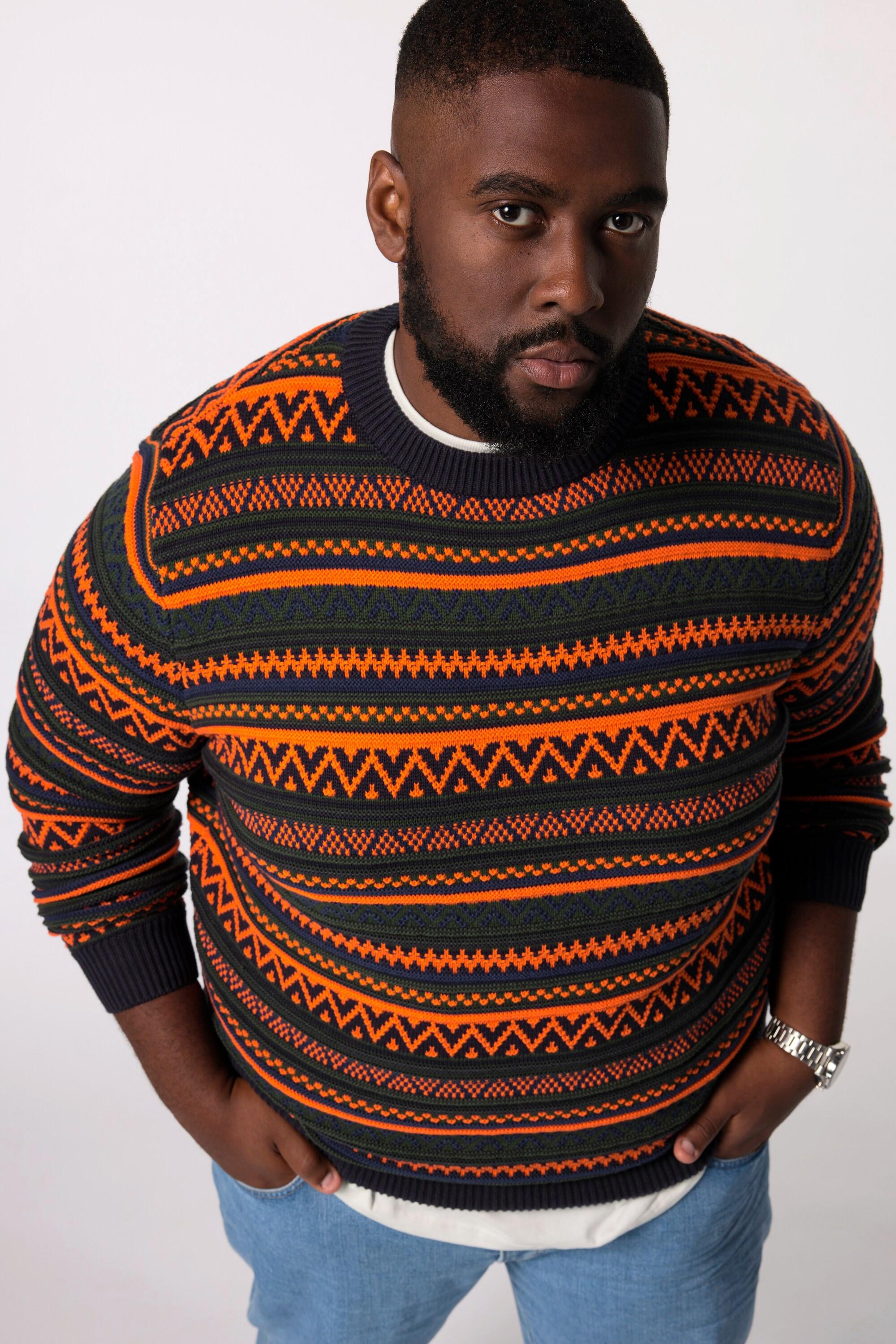 Sthuge Pullover Strick-Muster Rundhals  