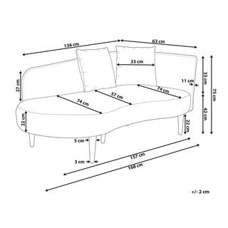 Beliani Chaiselongue aus Samtstoff Glamourös CHAUMONT  