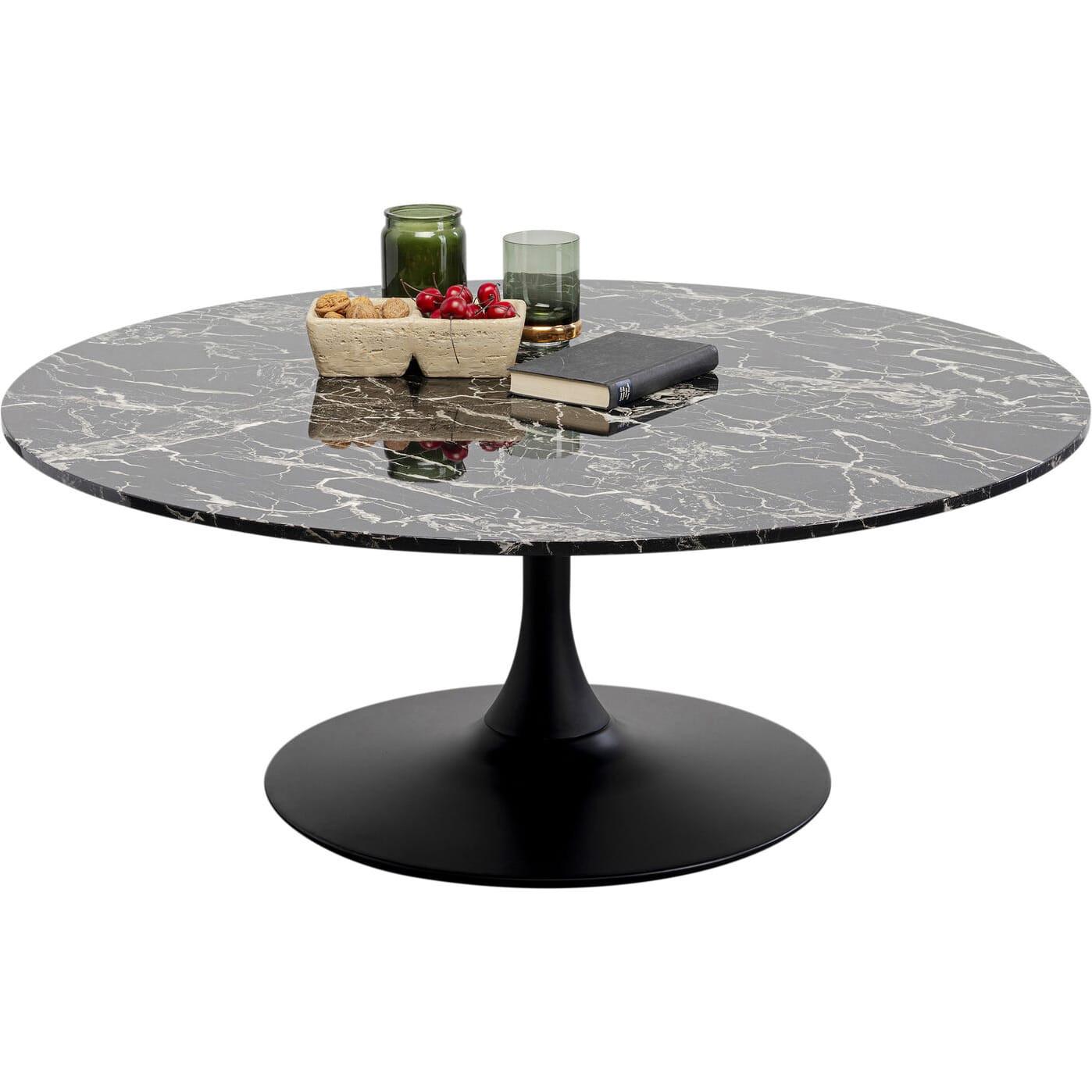 KARE Design Table basse marbre Schickeria noir ronde 110  