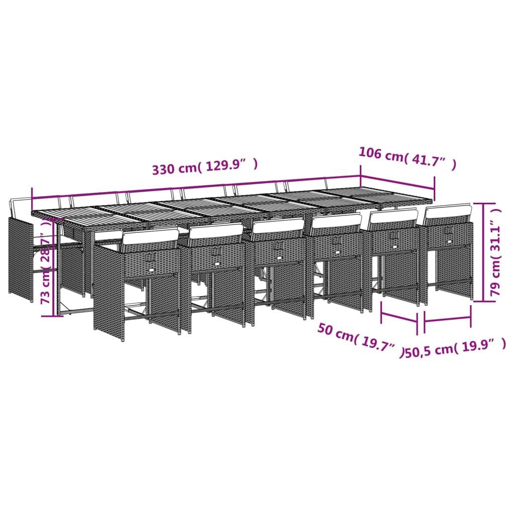 VidaXL Ensemble de salle à manger de jardin rotin synthétique  