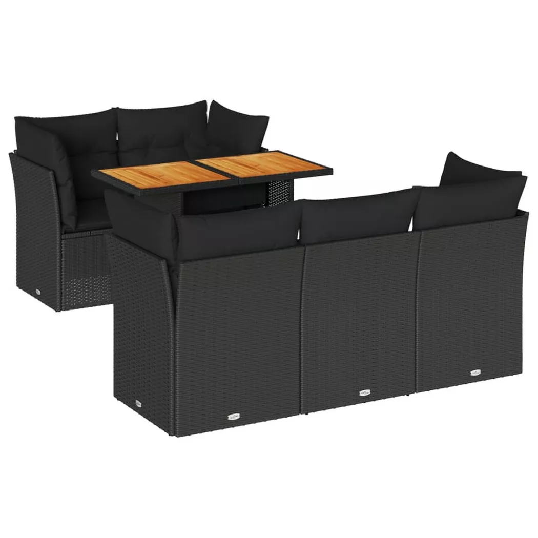 VidaXL - Garten sofagarnitur poly-rattan, One Size, Schwarz
