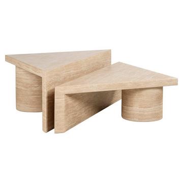 Table basse Fictus Travertin (lot de 2)