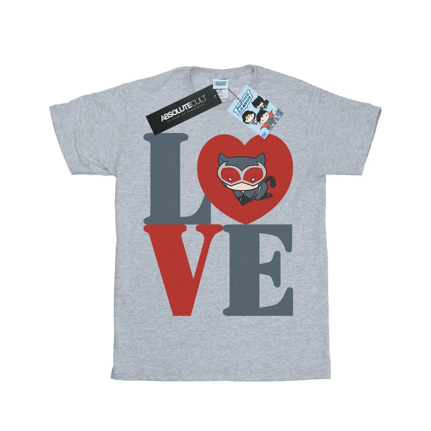 Image of Chibi Catwoman Love Tshirt Mädchen Grau 128