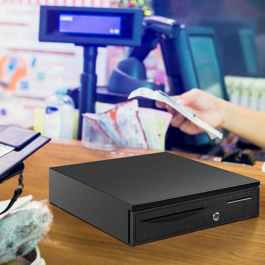 Northix  Kassenlade Kassenschublade Geldlade Geldschublade Metalllade Geldbox 5 Münzfächer 4 Scheinfächer 40,5x42X9cm 