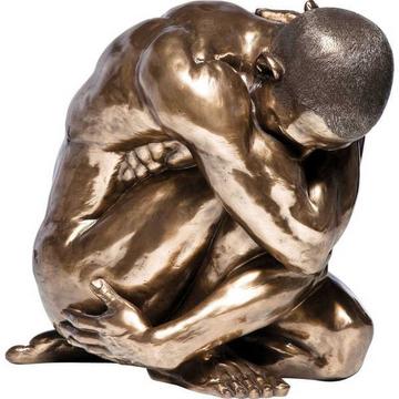 Deko Figur Nude Man Hug Bronze