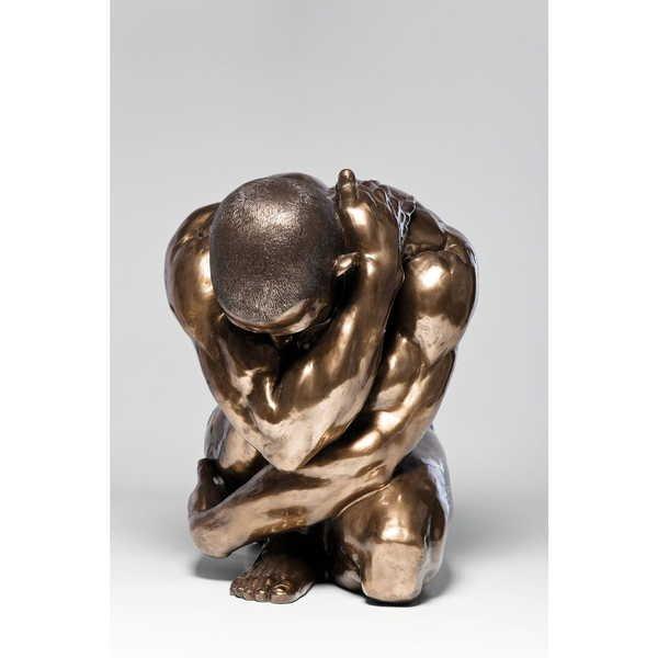 KARE Design Figura Deco Uomo Nudo Abbraccio Bronzo  