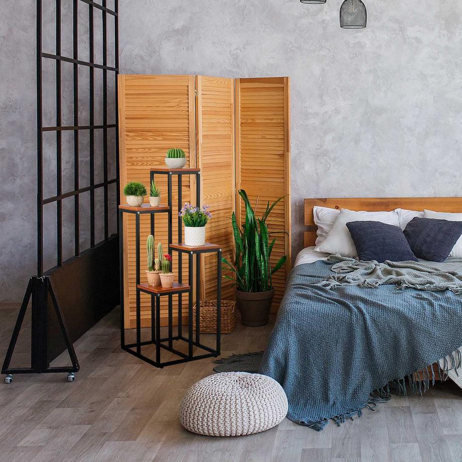 B2X Escalier fleuri noir à 4 niveaux  