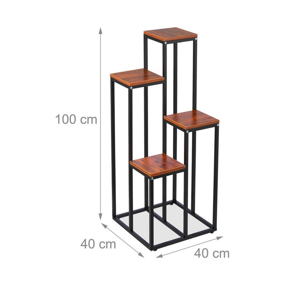 B2X Escalier fleuri noir à 4 niveaux  