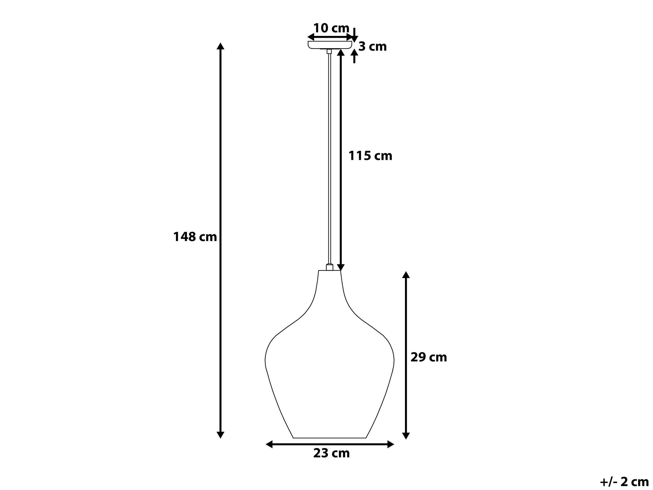 Beliani Lampe suspension en Verre Moderne SANGONE  