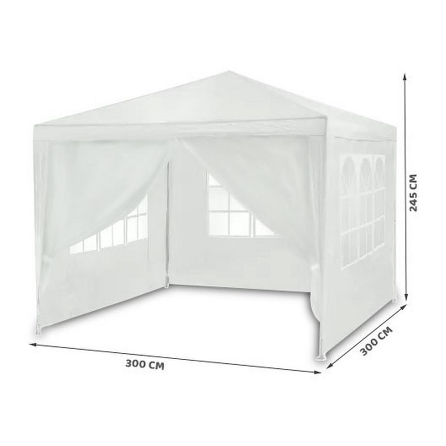B2X Weißer Gartenpavillon 3x3m - Modell 4936  