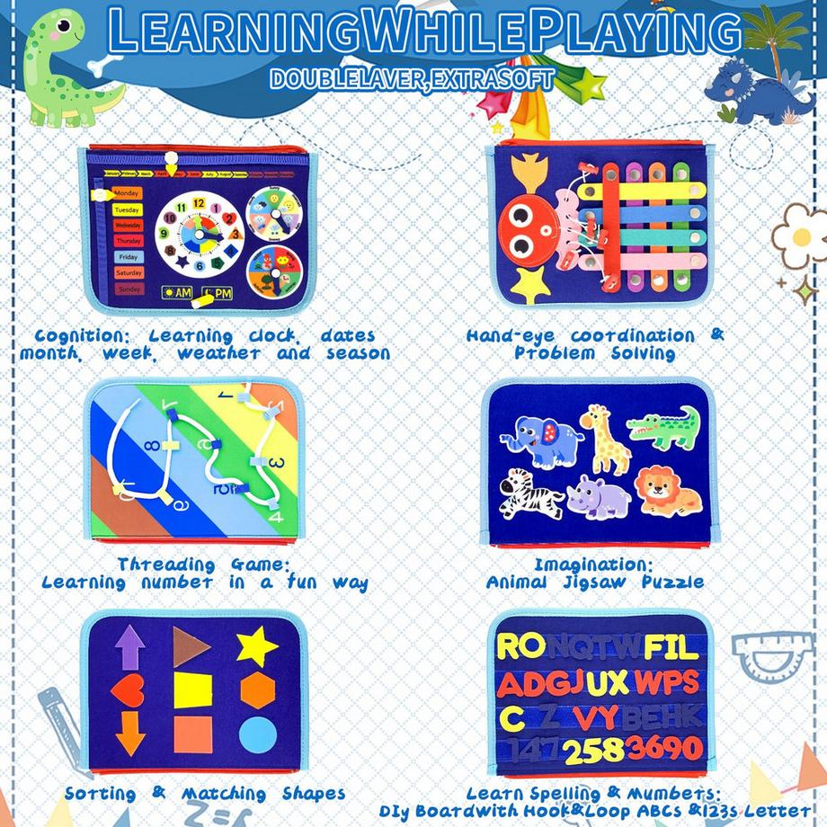 Activity-board  Safe Busy Board für Kleinkinder - Interaktives Motorikspielzeug & Lernspielzeug 