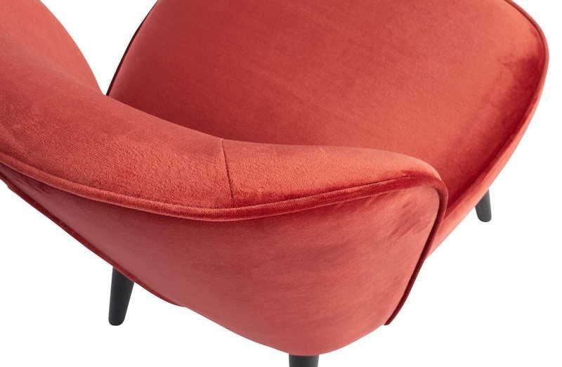 mutoni Fauteuil Sara en velours framboise  