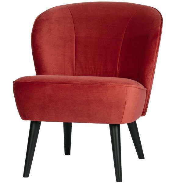 mutoni Fauteuil Sara en velours framboise  