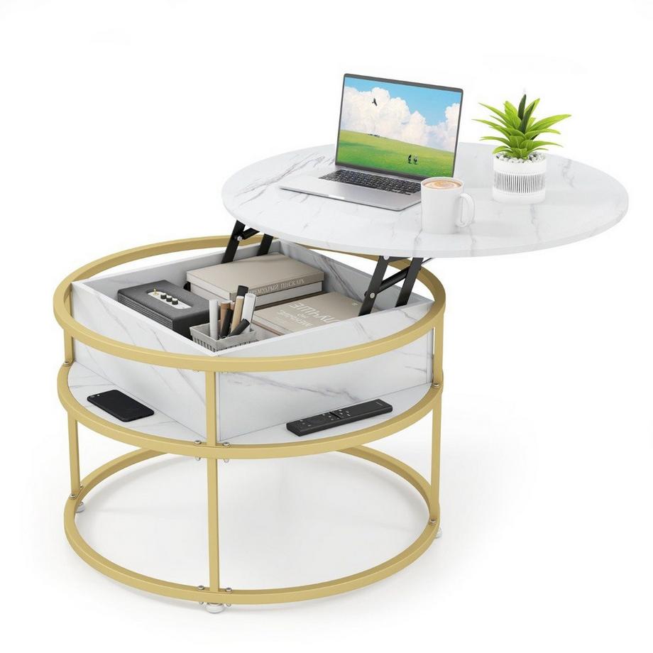 Northix Couchtisch mit anhebbarer Platte und Stauraum  