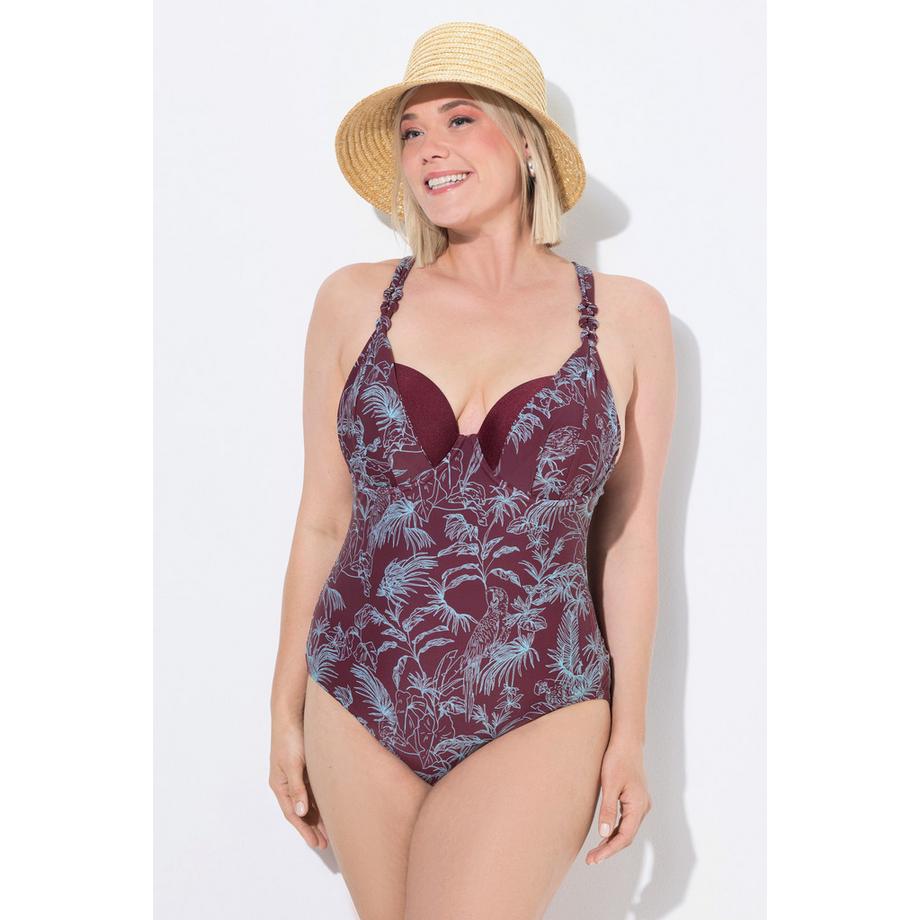Ulla Popken Costume da bagno stampa giungla coppe morbide ferretto  