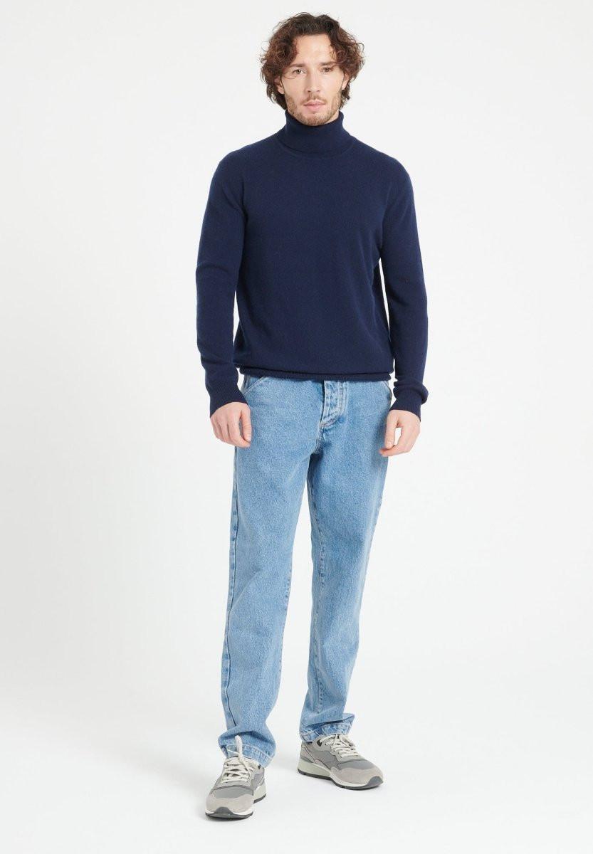 Image of Luke 3 Rollkragenpullover - 100% Kaschmir Unisex Marine L