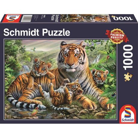 Schmidt  Puzzle Tiger und Welpen (1000Teile) 
