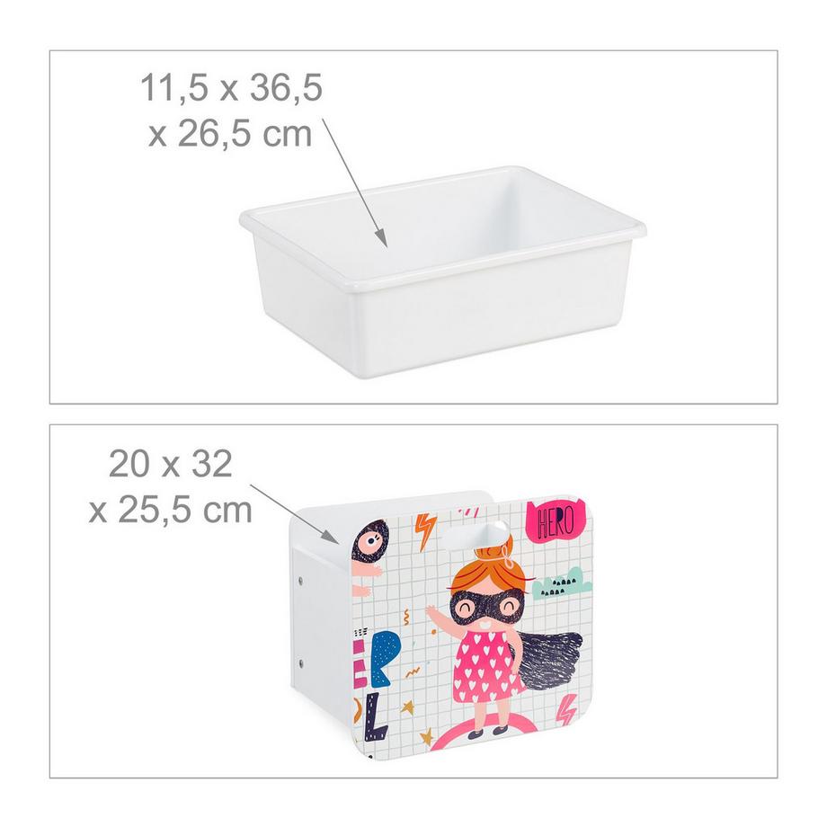 Northix Schmales Kinderregal mit Heldenmotiv  