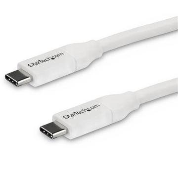 Câble USB-C vers USB-C avec Power Delivery 5A de 4 m - USB 2.0 - Blanc