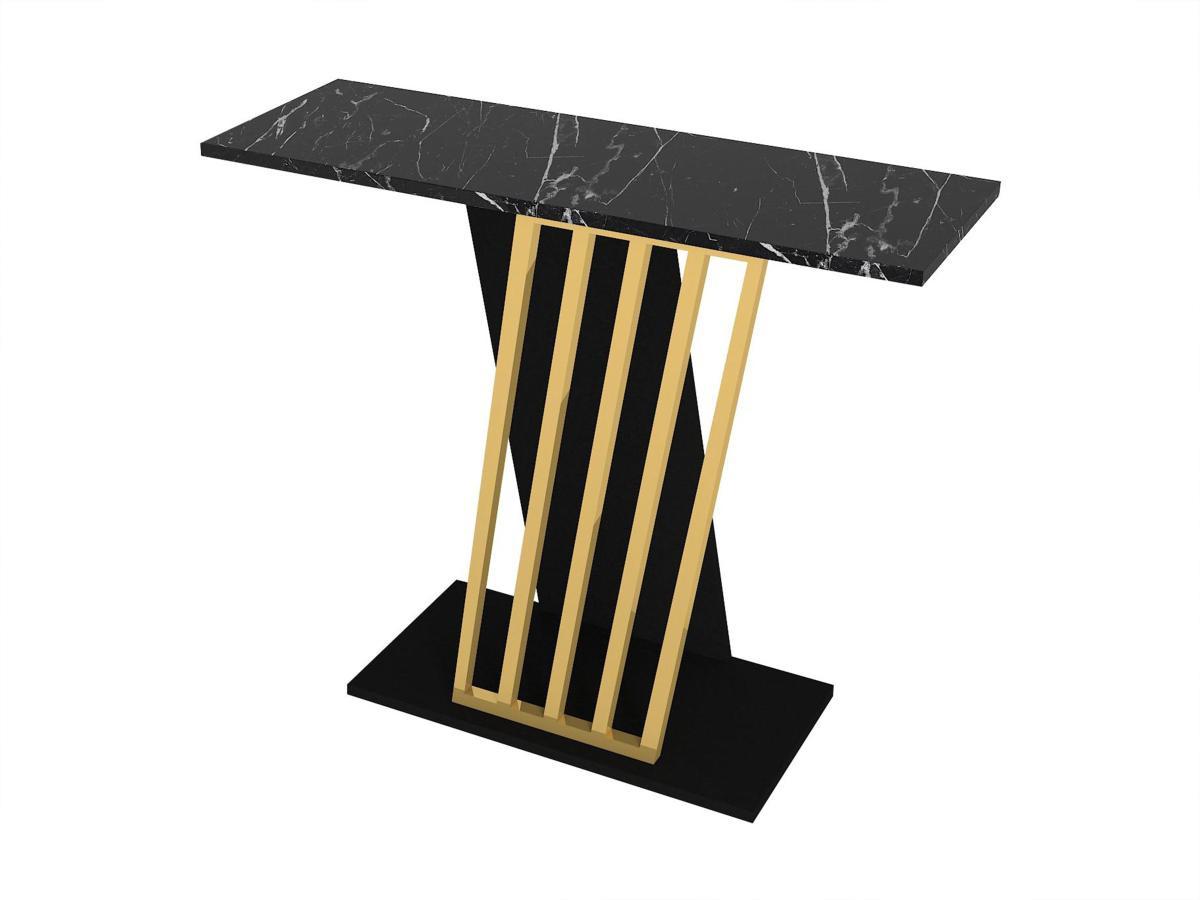 Vente-unique Consolle Effetto marmo Nero e Dorato - ORSONA  