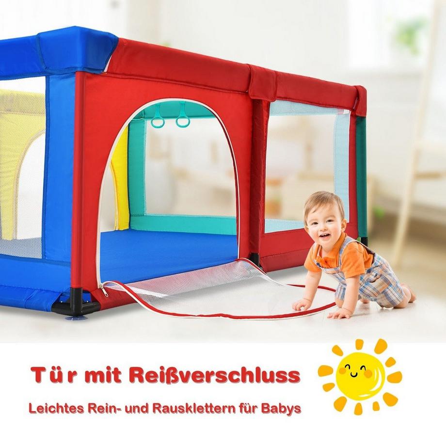 Northio  120 x 190 cm Baby Laufstall mit 50 Spielbällen Laufgitter mit Netz und Reißverschluss 