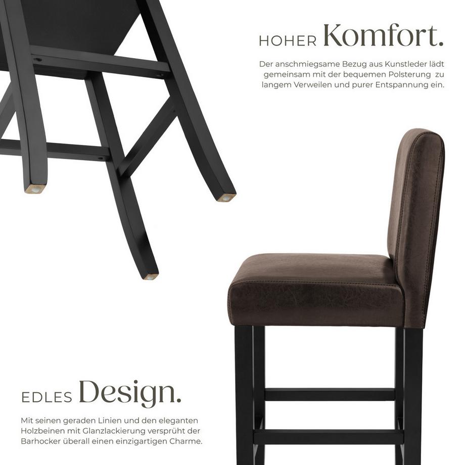 Tectake Tabouret de bar  rembourré avec dossier  