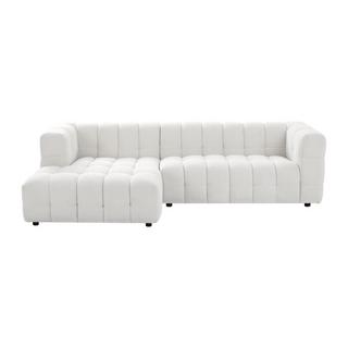 PASCAL MORABITO Canapé d'angle gauche en tissu bouclette blanc ivoire LERICI de Pascal Morabito  