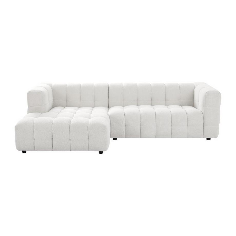 PASCAL MORABITO Ecksofa - Ecke links - Bouclé-Stoff - Elfenbeinweiß - LERICI von Pascal Morabito  