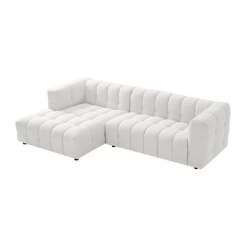 Ecksofa - Ecke links - Bouclé-Stoff - Elfenbeinweiß - LERICI von Pascal Morabito