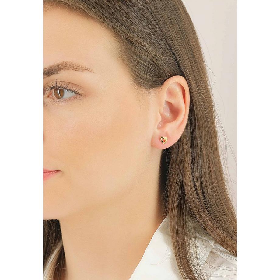 MUAU Schmuck  Clous d'oreilles or jaune 750, 7mm 