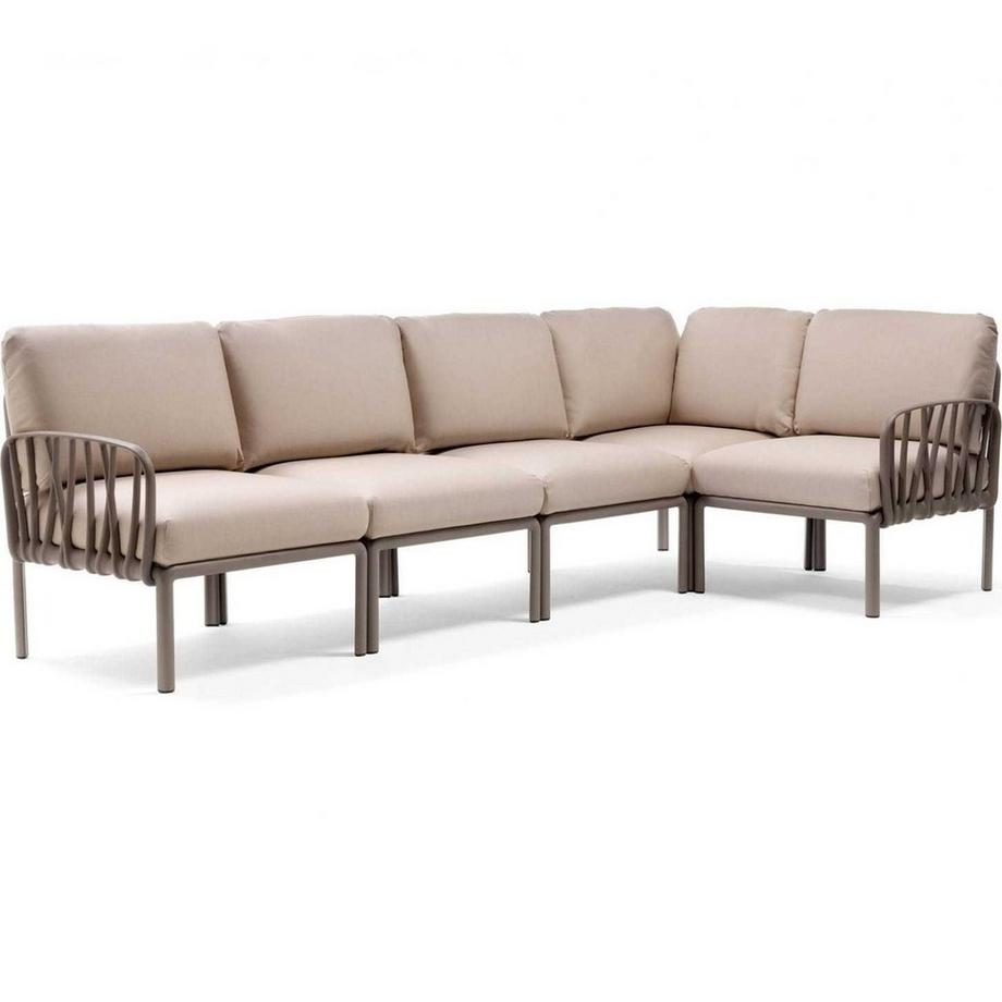 Chaise longue de jardin komodo (5 pièces) beige tortora