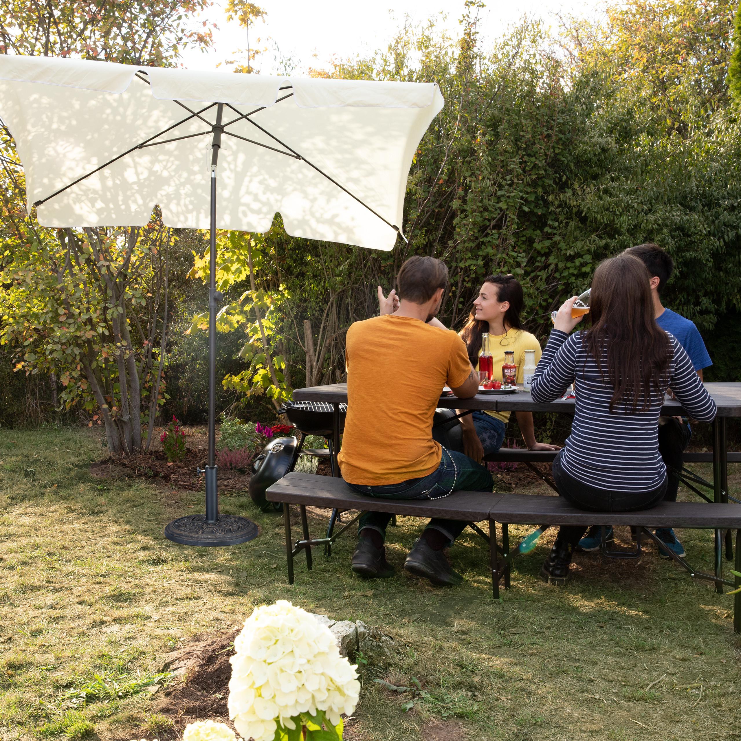 Northix Supporto per ombrellone nero con motivo a rose  