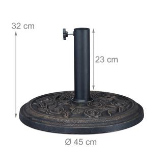 Northix Supporto per ombrellone nero con motivo a rose  