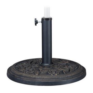 Schwarzer Sonnenschirmständer mit Rosenmuster