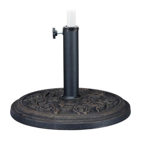 Northix Supporto per ombrellone nero con motivo a rose  