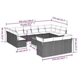 VidaXL Garten sofagarnitur poly-rattan  