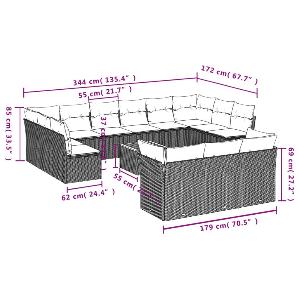 VidaXL set divano da giardino Polirattan  