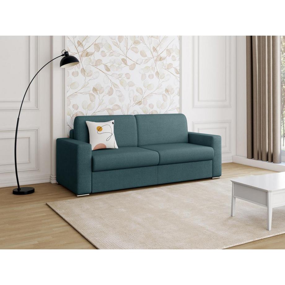 LINEA SOFA Divano letto 4 posti a ribalta in Tessuto Blu Larghezza MaterassoSpessore CALITO  