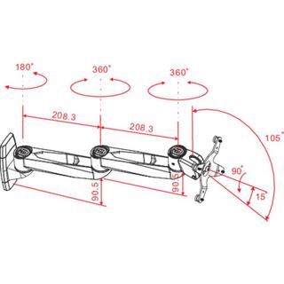 SpeaKa Professional  SuperSwivel Monitor-Wandhalter, Neig Schwenk- und Drehbar 