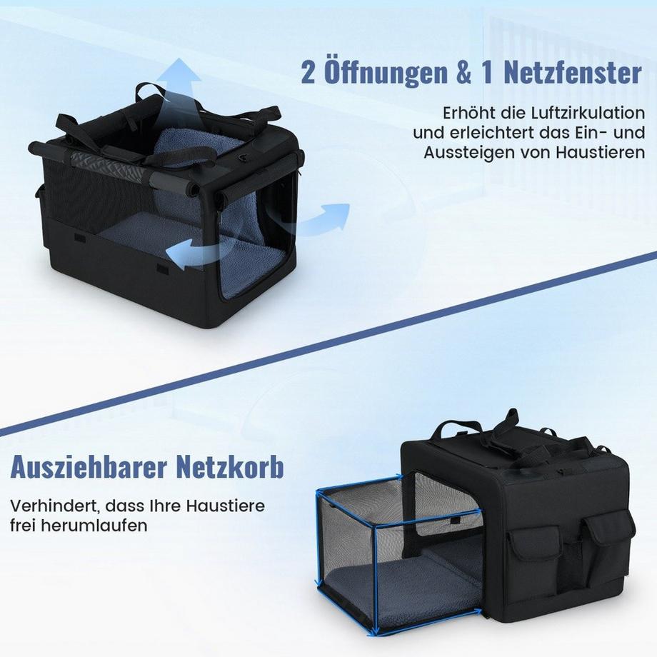 Northix  Sac de transport pliable pour animaux de compagnie avec panier 