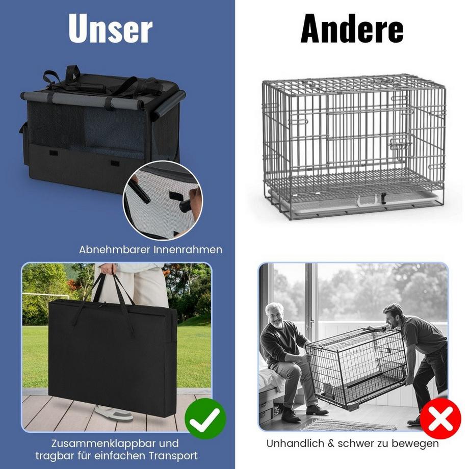Northix  Sac de transport pliable pour animaux de compagnie avec panier 