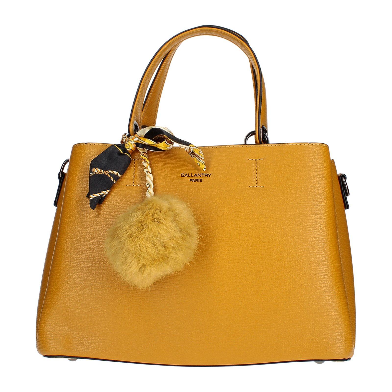 Image of Pompon Handtasche Damen Gelb ONE SIZE