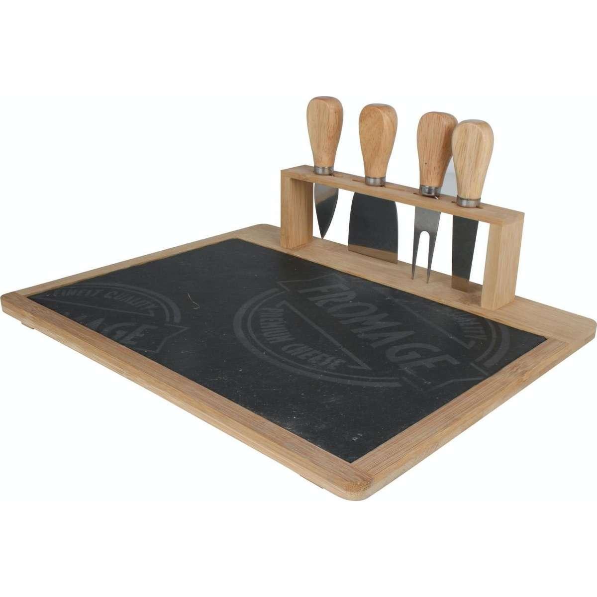 Image of Käsetablett Mit Schneidebrett Und 4 Messern Unisex