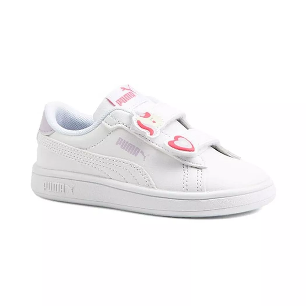 Puma -  Smash, Smash Sneakers con Velcro, 26, Blanco