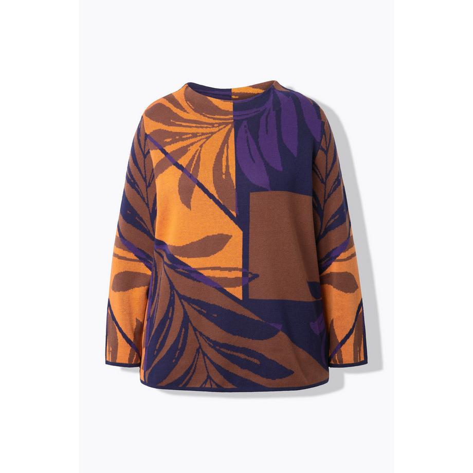 Ulla Popken Pull Oversize Col Montant Manches Longues  