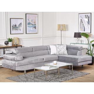 Beliani Ecksofa aus Samtstoff Modern NORREA  