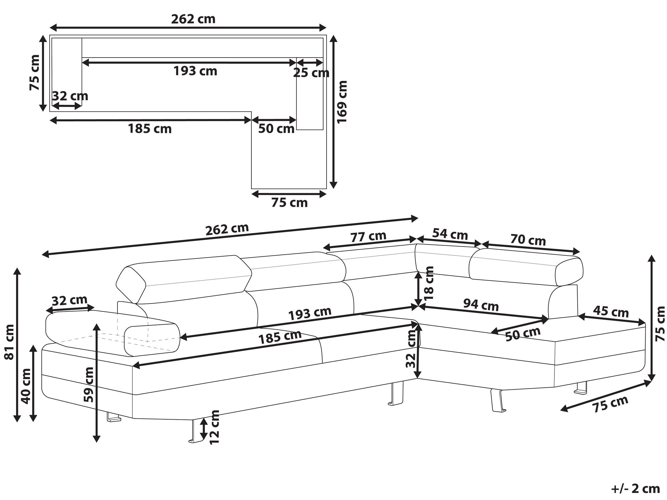 Beliani Ecksofa aus Samtstoff Modern NORREA  