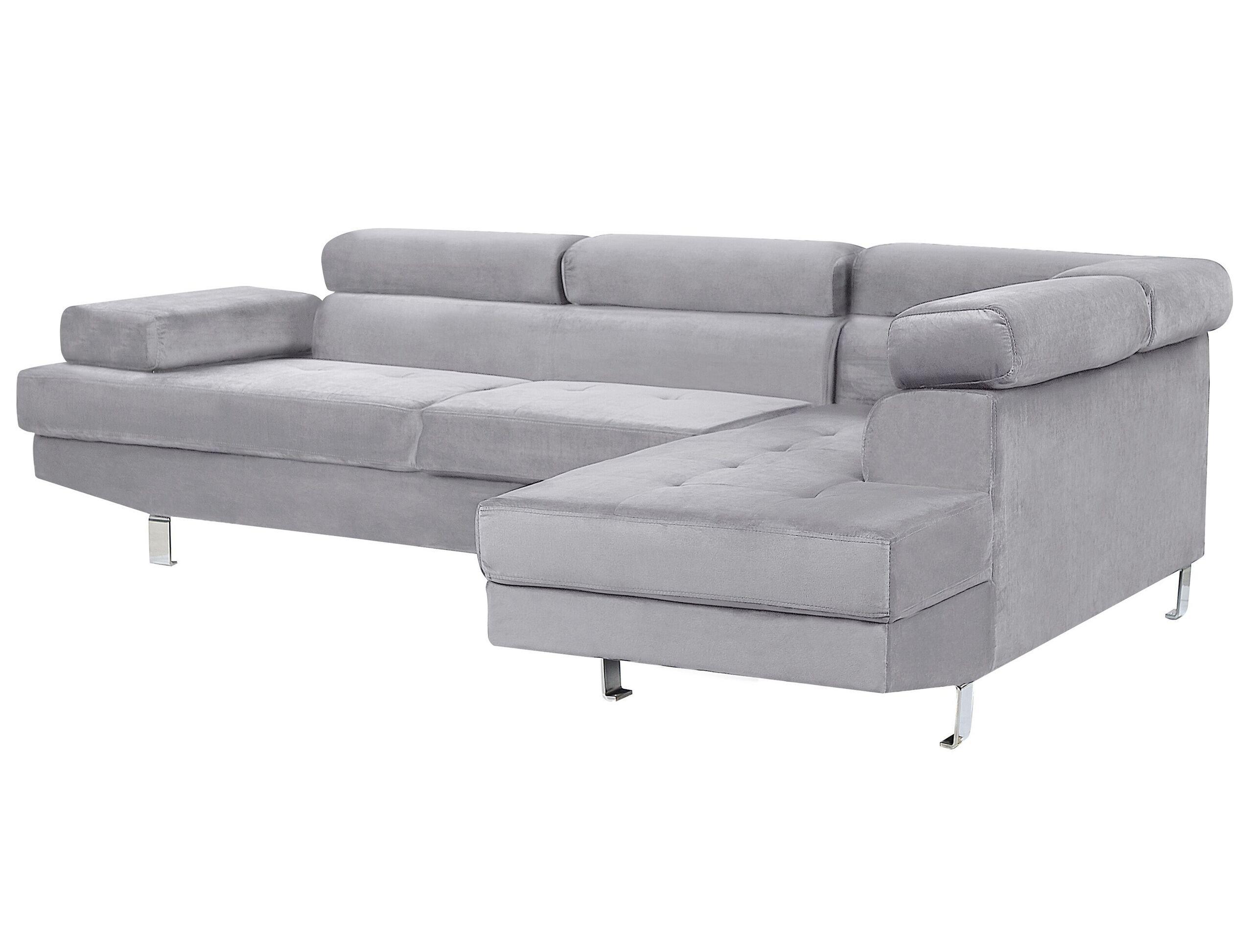 Beliani Ecksofa aus Samtstoff Modern NORREA  