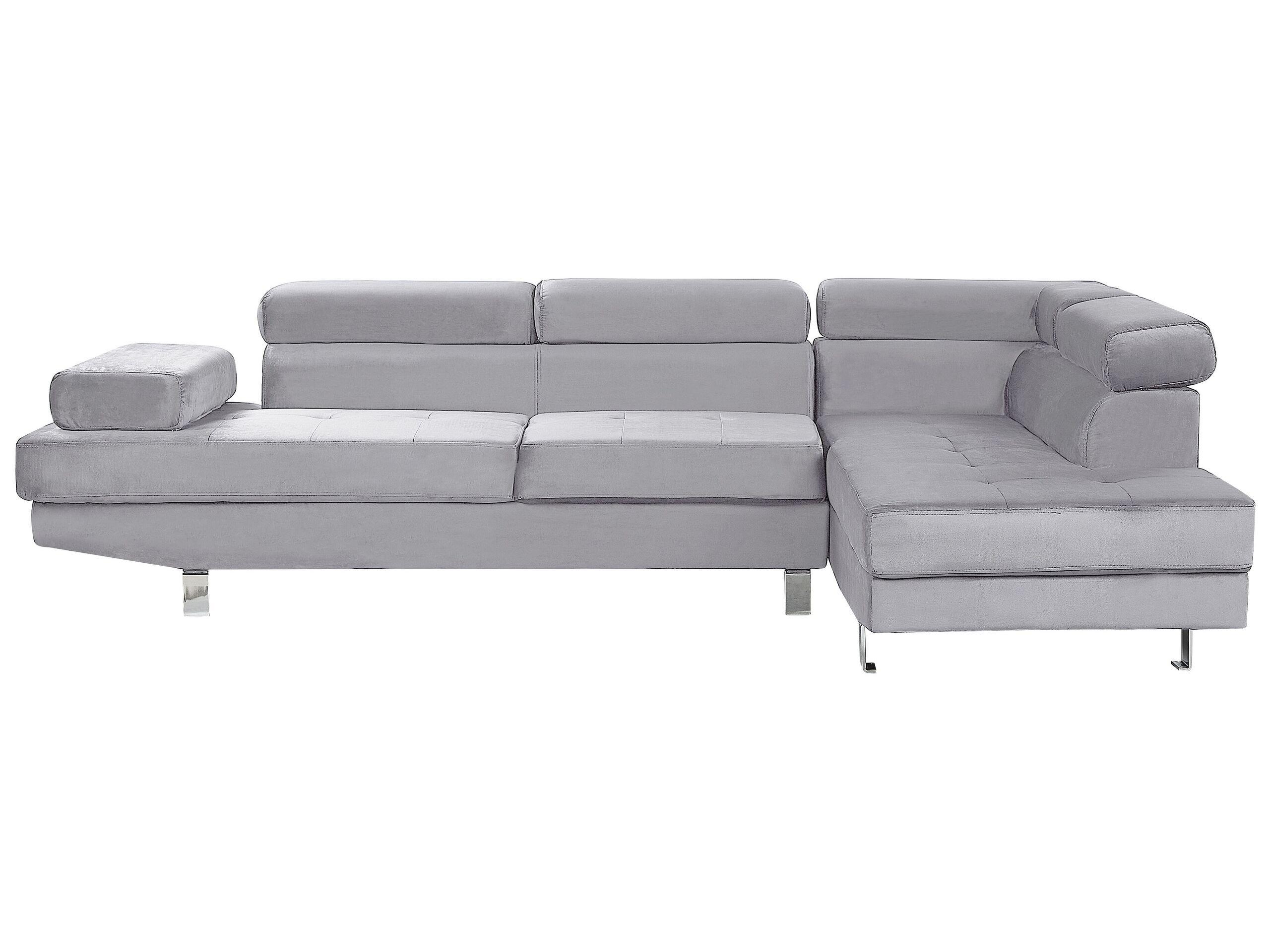 Beliani Ecksofa aus Samtstoff Modern NORREA  