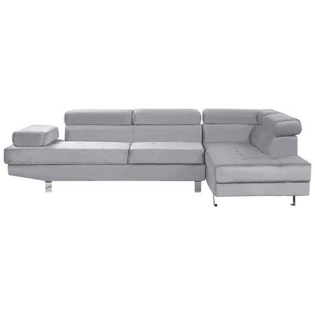 Beliani Ecksofa aus Samtstoff Modern NORREA  